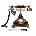 Телефон Innopax Ronemi, настольный, дисковый набор номера, коричневый/красный