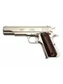 Макет пистолет Colt M1911A1 .45, хром, лакиров. дерево