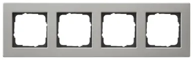 Рамка на 4 поста Gira E2 для установки заподлицо, универсальный монтаж, цвет нержавеющая сталь