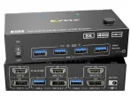 AIMOS KVM-переключатель 8K 2 ПК 2 монитора HDMI DisplayPort USB 3.0