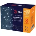 Электрогирлянда ЭРА занавес ЕNIGW-400W, 0.18 х 3 х 3 м, 3 х 3 м, 400 ламп 1 холодный 2 Вт светодиоды 300 см 300 см 400 шт. холодный белый