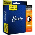 Струны для электрогитары Elixir 16542 Nanoweb Light 3-Pack 10-46