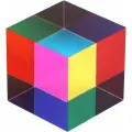 ZhuoChiMall CMY Color Cube, 1,6-дюймовая (40 мм) акриловая призма CMYcube для украшения рабочего стола дома или офиса, обучающие игрушки для науки Развивающие подарки для детей