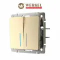 Выключатель двухклавишный с подсветкой Werkel W1120111 шампань IP20