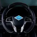 Оплетка на руль Дэу Нексия (2008 - 2016) седан / Daewoo Nexia, Экокожа, (накидка / чехол на руль) Черный и серый кант