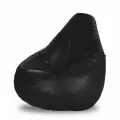 Кресло-мешок Груша, Puff Daddy, Черный ЭКО Кожа, XXXXXXL, 400 литров, КОМФОРТ, пуф, кресло, бескаркасная мягкая мебель