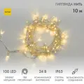 Электрогирлянда NEON-NIGHT Нить, 10 м, 100 ламп, желтый