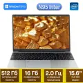 Ноутбук 15.6, Intel N95 (3.4 ГГц), RAM 16 ГБ, SSD 512 ГБ, Intel UHD Graphics, Windows 11, Серый, Русская раскладка
