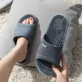 Акупунктурные массажные тапочки с шипами Травка тёмно-серые, размер 42-43
