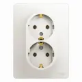 Перламутр Розетка 2-ая с/з , 16А (в сборе) Glossa Systeme Electric