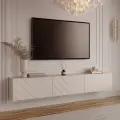 Тумба под телевизор подвесная 180 см Алессио бежевый, консоль навесная длинная для тв