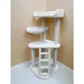 Комплекс для кошек игровой Моя Котя Эйфория, белый ковролин и хлопковый канат