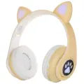 Беспроводные/проводные наушники KENSHI Cat, встроенный MP3-плеер, желтый