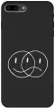 Силиконовый чехол на Apple iPhone 8 Plus / 7 Plus / Эпл Айфон 7 Плюс / 8 Плюс с рисунком Two Faces W Soft Touch черный