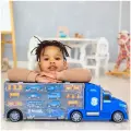 Детская машинка серии Полицейский участок (Автовоз-кейс 64 см. Набор: 4 машинки, 1 автобус, 1 вертолет, 1 фуры и 12 дорожных знака) G205-006