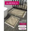 Комплект ковриков ALBERICA, для ванной/туалета, противоскользящий, 60x100 см
