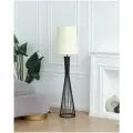 Светильник напольный/ Торшер Лиссабон, черное основание, абажур слоновая кость