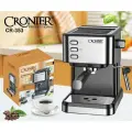 Кофемашина Cronier Professional CR-353, Кофеварка рожковая, Полуавтоматическая с капучинатором, Серебристая