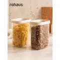 Набор из 2х стеклянных банок Rohaus для хранения еды и сыпучих продуктов с прозрачной крышкой - 1100 мл
