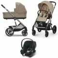 Коляска 3 в 1 Cybex Balios S Lux TPE Almond Beige с дождевиком
