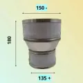 Переход для дымохода D 135 +/ 150 - М/П - нерж. 0.8 мм.