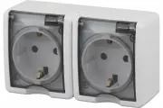 Розетка ЭРА Эксперт 2х2P+E IP54 16A 250V 11-2403-01 Б0020716