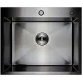 Мойка для кухни Премиум класса 60х50 DECOR Графит, нержавеющая врезная, 3 мм толщина, выпуск 3 1/2, с сифоном