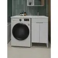 Тумба Orange Sistema STD-110TUW+RAR напольная с правой раковиной 110 см под стиральную машину, белый