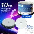 Диск BD-R DL 50 Gb Ritek 6x Hub Printable, Cake box, 10 шт.