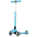 Премиальный Детский самокат Plank Cyber, 3 колеса, колеса с подсветкой, складной, голубой