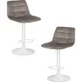 Набор 2 шт. Стул барный DOBRIN TAILOR WHITE, LM-5017_WhiteBase, серый велюр (MJ9-75)