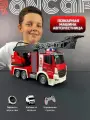 Детская пожарная машина из металла на пульте управления большая игрушка спецтехника, стреляет водой, со светом и звуком