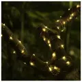 Гирлянда на солнечной батарее Роса Solar Sparkle 19.9 м, 200 теплых белых LED ламп, серебряная проволока, контроллер, IP44, Kaemingk, 897779