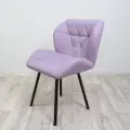 Стул для мастера мягкий со спинкой, большой, Ракушка, экокожа, на ножках, сиреневый