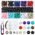 Набор бусин для рукоделия из натуральных камней, 400 элементов