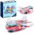 Самолет Oubaoloon произвольное движение, свет, звук, на батарейках, в коробке (2263)