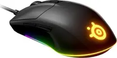 Игровая мышь проводная для ноутбука SteelSeries Rival 3, черный