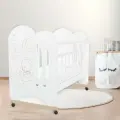 Кровать детская колесо-качалка «Маленькое чудо», 1200×600, белая, Крошка Я