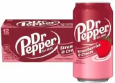 Газированный напиток Dr Pepper Strawberries & Cream со вкусом клубники и крема (США), 355 мл (12 шт)