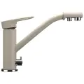 Смеситель для кухни Ulgran U-010 U-010-328 бежевые, с краном для питьевой воды, однорычажный, латунный, матовый, с поворотным изливом