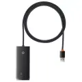 Хаб Baseus Lite Series 4-Port USB-A HUB Adapter (USB-A to USB 3.0x4 ) 2 м Black