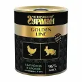 Корм влажный Четвероногий Гурман Golden Line цыпленок и кролик для щенков с 4 месяцев (340 г)