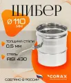 Шибер поворотная заслонка нержавеющая (430/0.5мм) Ф110 Corax