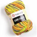 Пряжа YarnArt Jeans CRAZY желтый-оранжевый-салатовый-серый меланж (7201), 55%хлопок/45%акрил, 160м, 50г, 5шт