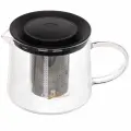 Чайник заварочный «Хай-Тек», стеклянный 600 мл, металлическое сито, пластиковая крышка