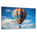 Картина на холсте интерьерная 100х60 см, воздушный шар, небо, голубое небо, яркие цвета, узоры, контраст, композиция