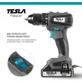 Аккумуляторная дрель Tesla TCD18BL 18В 2x2.0Ач LiION 13мм 0-400/0-1500об/мин 55Нм 1ч кейс 840369