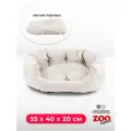 ZOOexpress Лежанка-пухлик со стяжкой для собак и кошек NORD №3, 55х40х20 см, бежевый