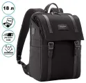Рюкзак мужской городской дорожный Kingsons средний 18л, для ноутбука 15.6, водонепроницаемый, с USB, черный