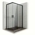 Душевой уголок 120х80 см с раздвижными дверями Ambassador Queen Black 11011205R: правостороннее душевое ограждение из стекла 6 мм, профиль черный